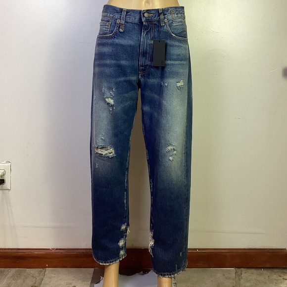 R13 NWT Boyfriend Jeans in Kyle Indigo Made In Italy Sz 27